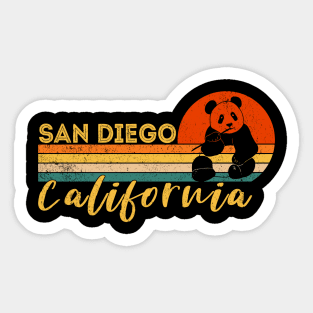 San Diego Retro Panda Zoo California Vintage Sticker